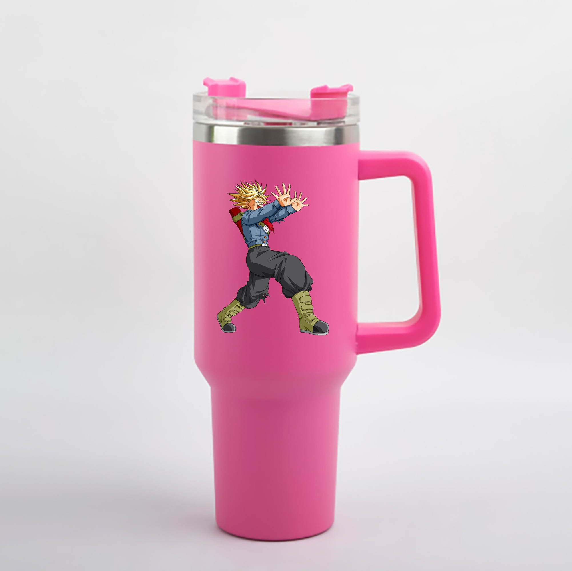 （画像用） ドラゴンボール トランクス（Torankusu）DRAGON BALL Trunks 1200mL車用タンブラー - クリスタルステッカー（プラスチックストロー付き）